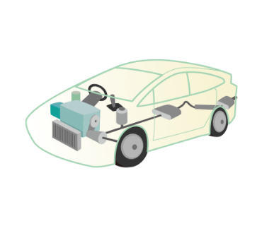 自動車部品などの鉄系素材の加工時に使用するイラスト