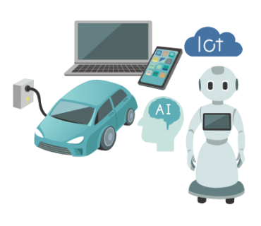 PC・スマートフォン・EV AI・ロボット・IoT などのイラスト