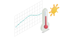 太陽と温度計のイラスト
