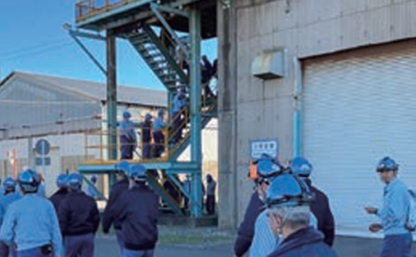 富山工場　津波避難訓練